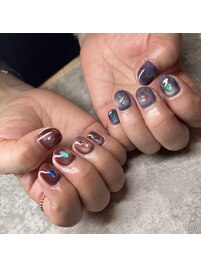 個性マグネットネイル