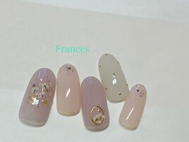 新作サンプル　シェル×押し花