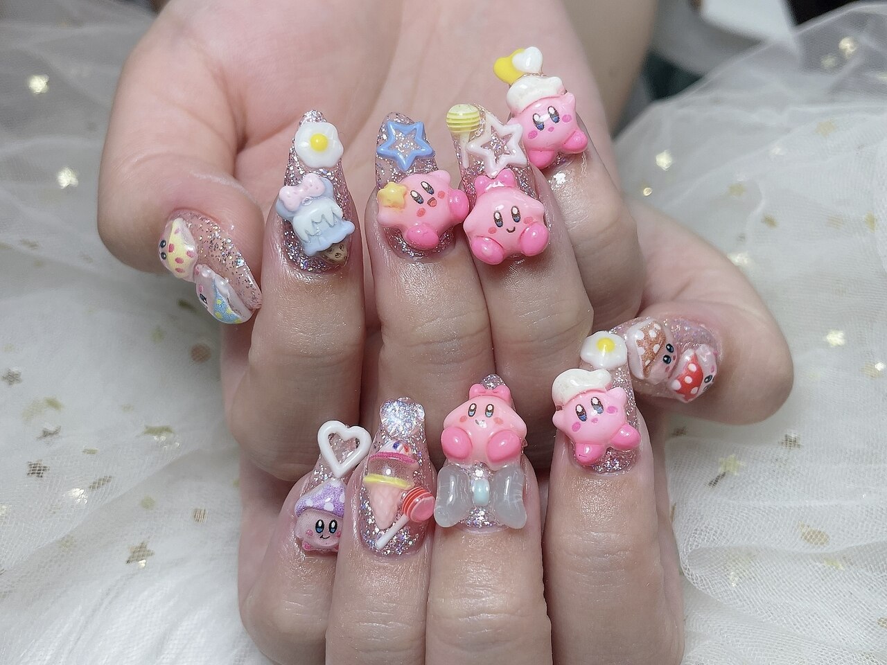 No.043】バレンタインネイルチップ♡ハートネイル♡くま♡チョコレート