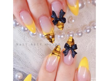 ネイルエルフ(Nail Aelf)/【三郷】フレンチ×リボン