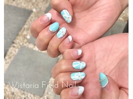 リボン　ブルー　フレンチ