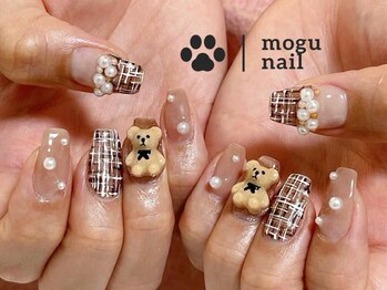 モグネイル(Mogunail)/くまちゃんネイル/秋冬ネイル