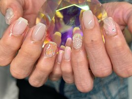 シアーカラー&埋め尽くしネイル