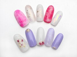 ニュアンス押し花ネイル