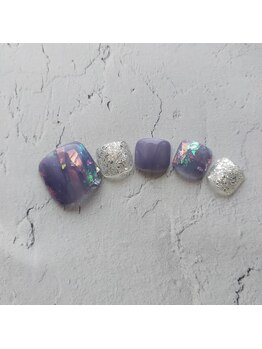 フレイムス アイラッシュ アンド ネイル(FRAMES)/透け感☆オーロラネイル