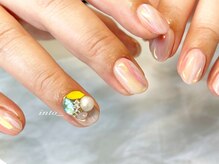 ネイルサロン イントゥ(into_)/ビジュー　ニュアンス　ミラー