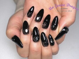 【ロングネイル】ブラックネイル