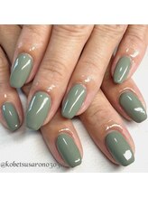 エム(M)/グリーンワンカラーネイル☆