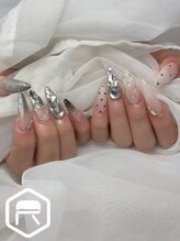 レディスペネイル ノウラ 名駅店(Redispe nail NouRa)/ホワイト×ブラックネイル