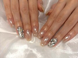 ビジューネイル/春デザイン