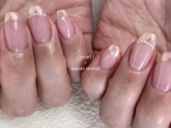 ジュエ ネイルスタジオ(jouer nailstudio.)/aurora mirror french