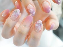 ローズピンクネイル(rose pink nail)の雰囲気（繊細なお花アートが得意です）