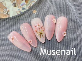 花束ネイル×縦グラデーション