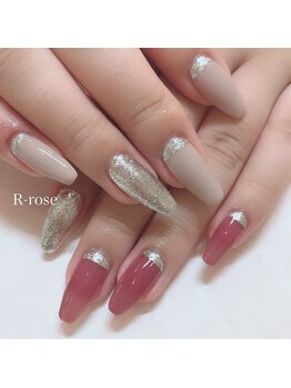 アールローズ(R-rose)/バイカラーネイル　￥8800