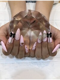 ハートリボンキルティングネイル