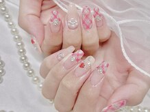 ボニータ(BONITA)/赤チェックネイル