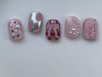 エティル(Etel atelier)/リボンネイル/ガーリー