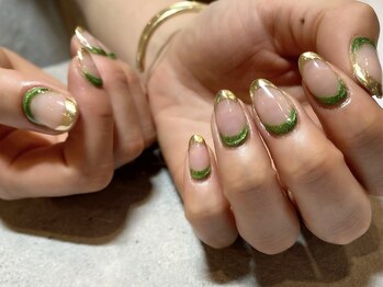 ハレトキネイル(haretoki nail)/ミラーフレンチ
