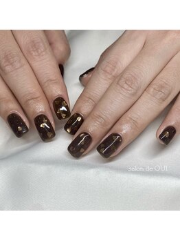 ハートホロ埋め込みネイル