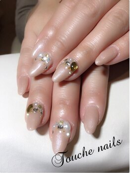 トゥーシェネイルズ(Touche'nails)/お客様ネイル 上品ビジュー