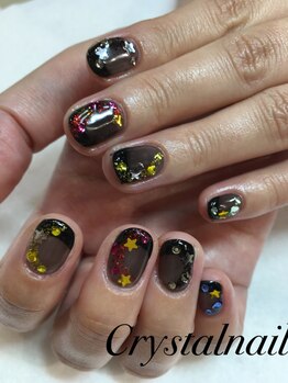 クリスタルネイル ボンベルタ橘店(CRYSTAL NAIL)/ワンカラー×フレンチネイル
