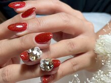 サロンドフォーエイチ(salon de 4H)/クリスマス×ビジューネイル☆