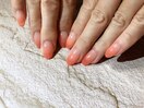 オレンジグラデーションネイル