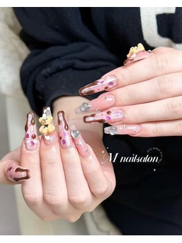 Mネイルの写真/★☆ワンホン・韓国ネイルで予約殺到☆★カラー600色以上/パーツ1000種類以上◆持ち込み/長さだし対応◎