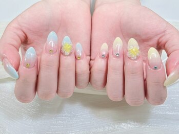 キャンディーネイル(candy nail)の写真/《可愛いが溢れる＊》ワンホン韓国パーツ/艶ワンカラー/マグネットetcスカルプ長さだし/持ち込みデザイン◎