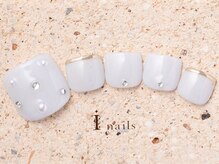 アイネイルズ 町田店(I nails)/ホワイトミラーフット8480円