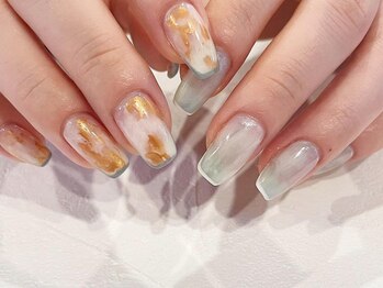 アイネイルズ 梅田店(I nails)/水彩アシメニュアンス