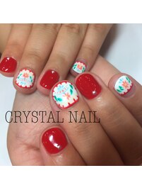 ワンカラーネイル×アート