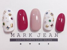 マークジーン 甲南山手(MARK JEAN)/カラフルビジューボルドーネイル