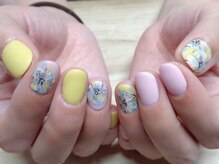 アミュリー ネイル アトリエ(Amury nail atelier)/くすみパステル★マットフラワー