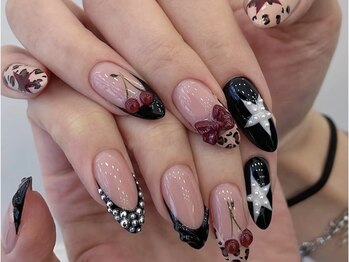 Best Nail 銀座店【ワンホンネイル・スカルプ・パラジェル・上品ジェルネイル】/長さ出しゴテゴテデザイン