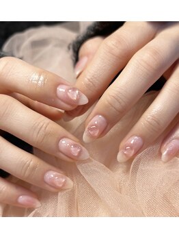 チークネイル×透明ハート