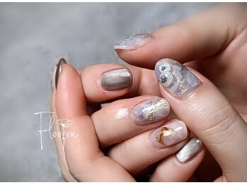 天然石ネイル×お花