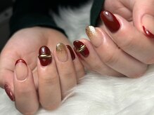 ラモ ネイル 大宮(Ramo)/ゴールド×ボルドー