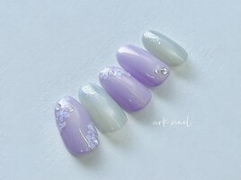 梅雨ネイル　紫陽花ネイル