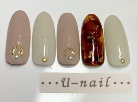 シンプルべっ甲ネイル