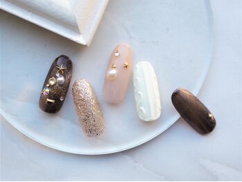 ネイル スパ ココプラス(Nail spa Cocoplus)/ニット×ツリーネイル ¥10000