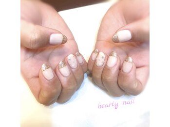ハーティーネイル hearty nail 溝の口店/ラメフレンチネイル