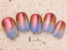 アイネイルズ 町田店(I nails)/夕焼けミラーネイル9480円