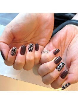 ハーティーネイル 自由が丘南口店(heartynail)/レオパード/ブラウンネイル