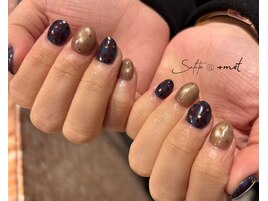 ～星降る夜のチェックネイル～