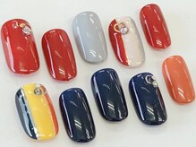 ネイルサロン クイール 小山店(NAIL SALON QUILL)/ストライプ+ストーン