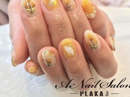21/3/12　オレンジフラワーnail