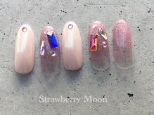 サロンストロベリームーン(Salon Strawberry Moon)/ピンクビジューネイル　8980円