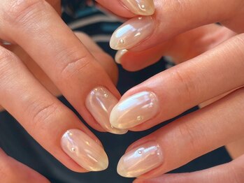 フィロンネイル 武蔵小杉店(filonnail)/ワンカラー×オーロラミラー