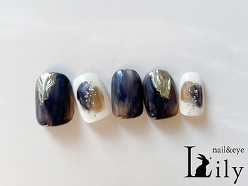 リリー 橋本店(Lily)/ネイビー塗りかけネイル